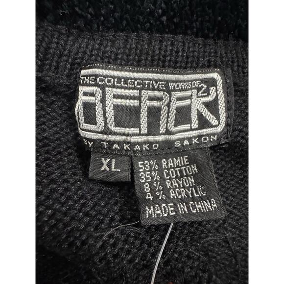 Vtg Berek 2 By Takako Sakon Cardigan Christmas Poinsettia Cabincore Sweater - Picture 9 of 15